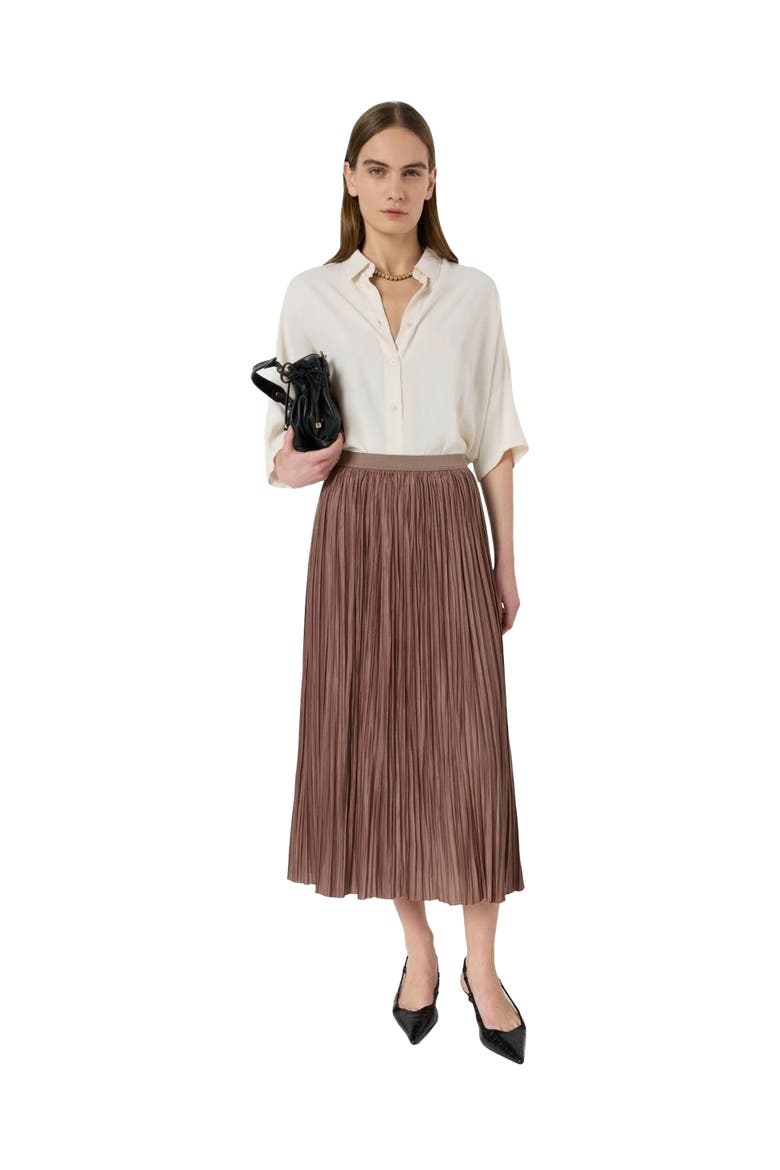 Jocelyne Pleated Midi Skirt, Alternate, color, Caramel