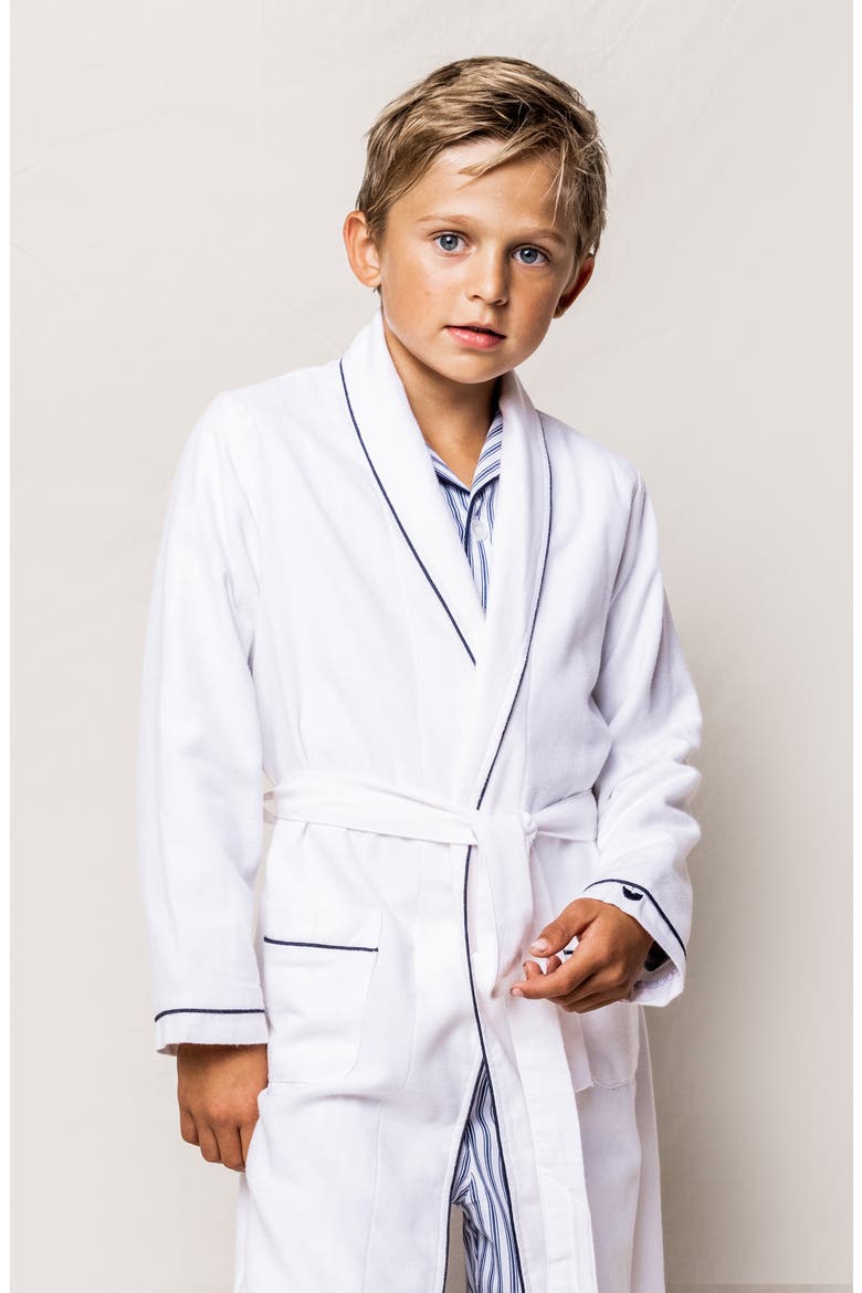 Flannel Robe, Alternate, color, WHITE
