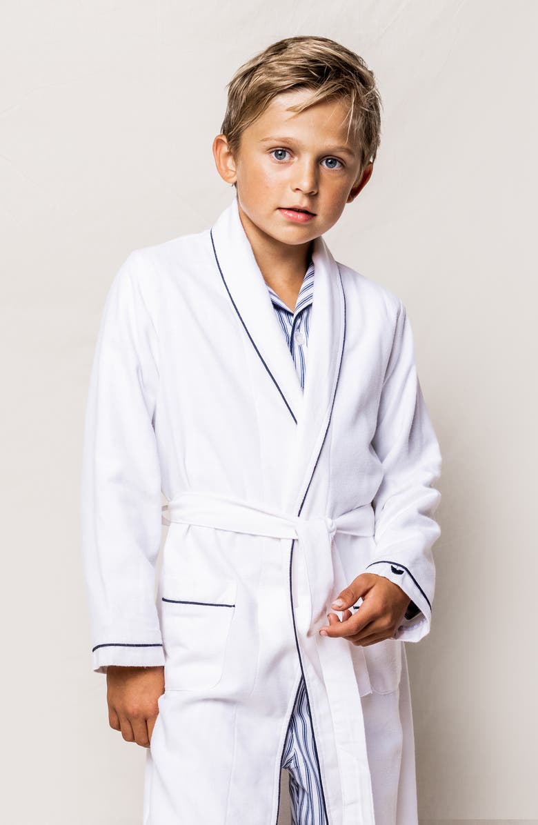Petite Plume Kids' Cotton Blend Robe, Alternate, color, White