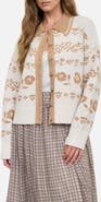 Blu Pepper Floral Jacquard Cardigan