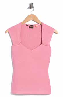 Fobertino Ribbed Square Neck Top