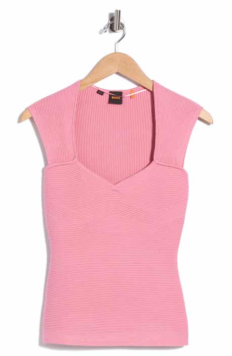 Fobertino Ribbed Square Neck Top