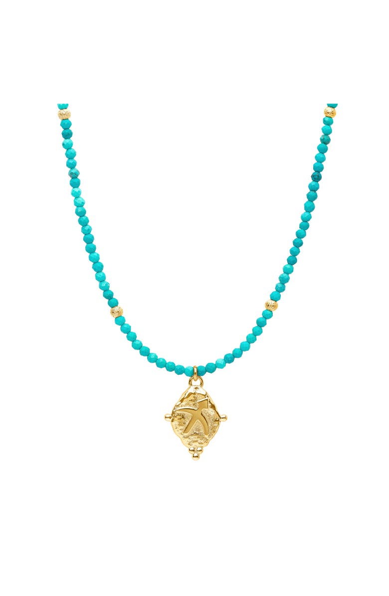 Seven Saints Sagittarius Zodiac Choker Necklace, Main, color, Gold