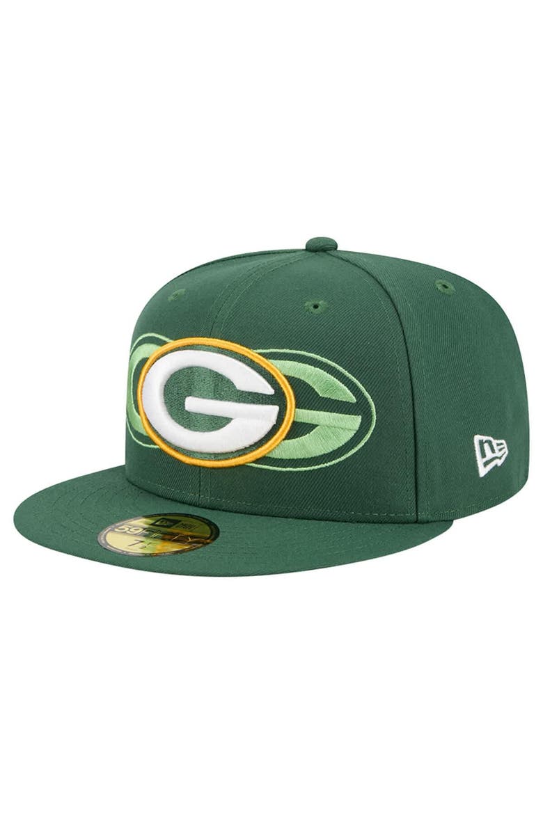 Men's New Era Green Green Bay Packers Tri-Hit 59FIFTY Fitted Hat, Main, color, Green