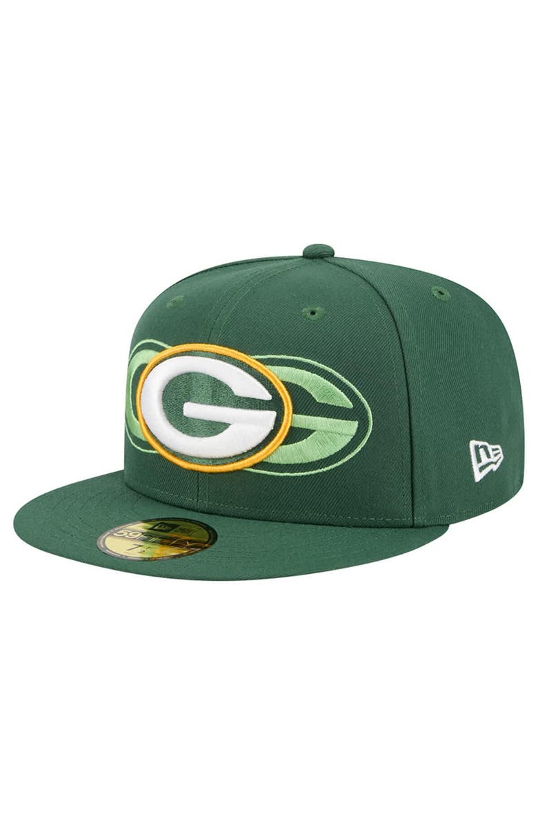 New Era Men
s New Era Green Green Bay Packers Tri-Hit 59FIFTY Fitted Hat, Main, color, Green
