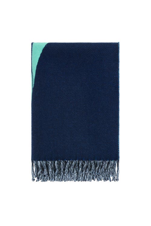 Burberry Ekd Wool Cashmere Blanket In Blue