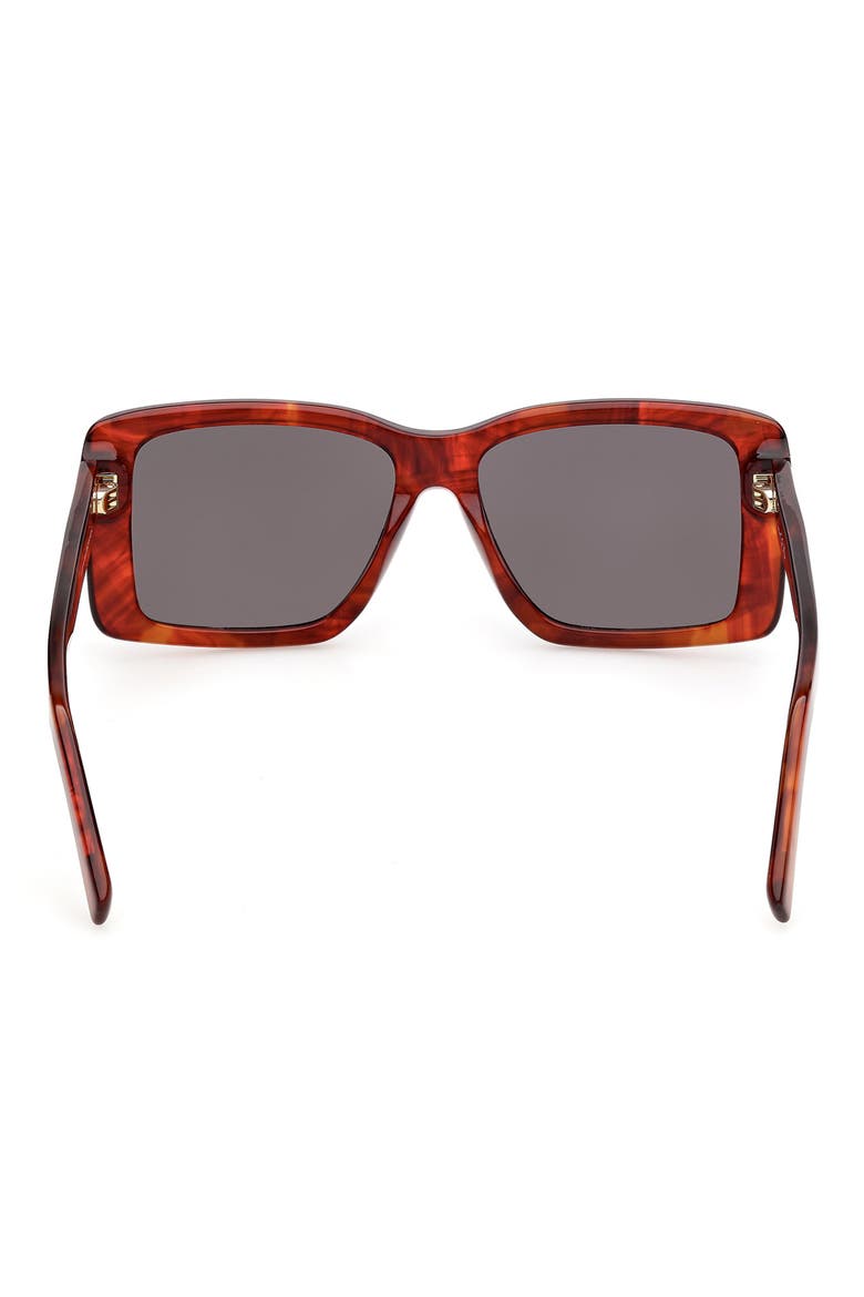 55mm Rectangular Gradient Sunglasses, Alternate, color, RED SMOKE