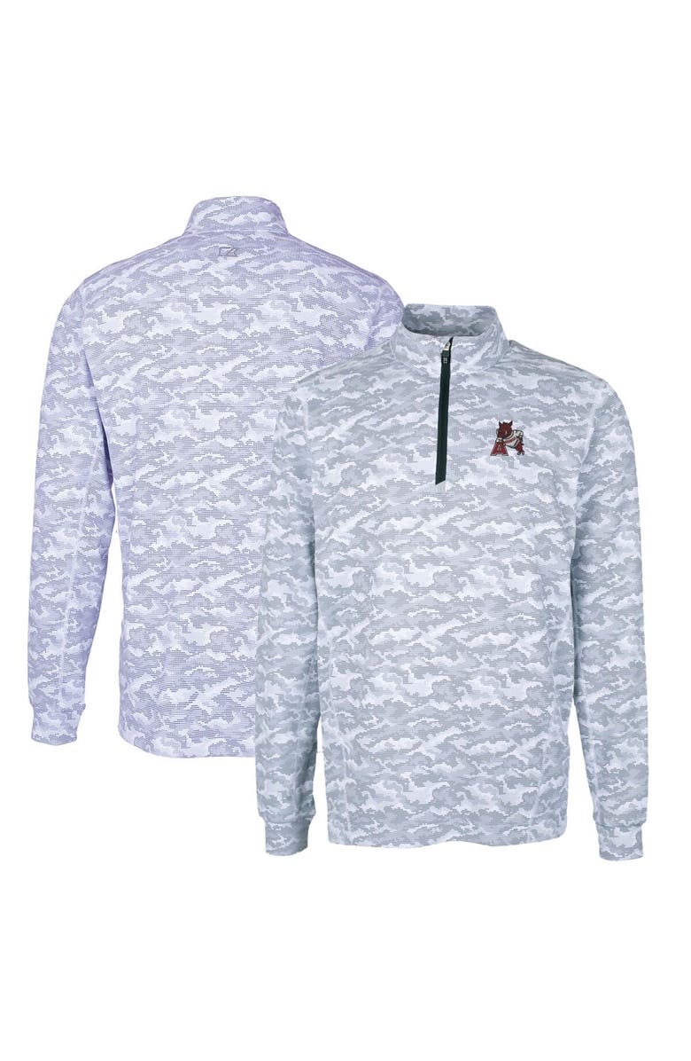 Cutter & Buck Men's Cutter & Buck Charcoal Arkansas Razorbacks Vault Big & Tall Traverse Camo Print Stretch Quarter-Zip Pullover Top, Alternate, color,