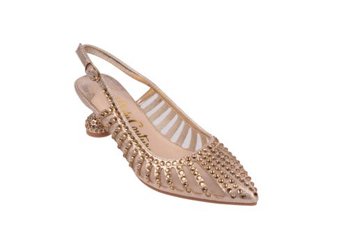 Lady Couture Mesh Rhinestone Heel Slingback Pump
