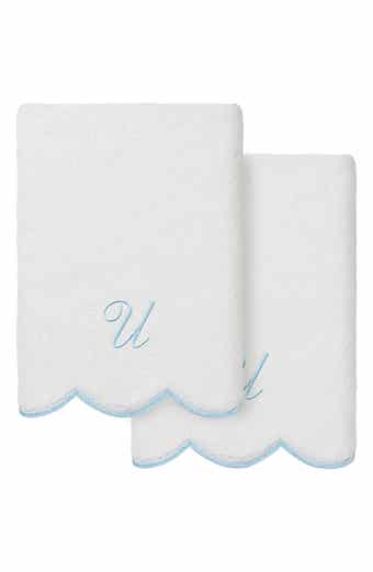 Scallop Personalized Monogram 2-Piece Hand Towel Set