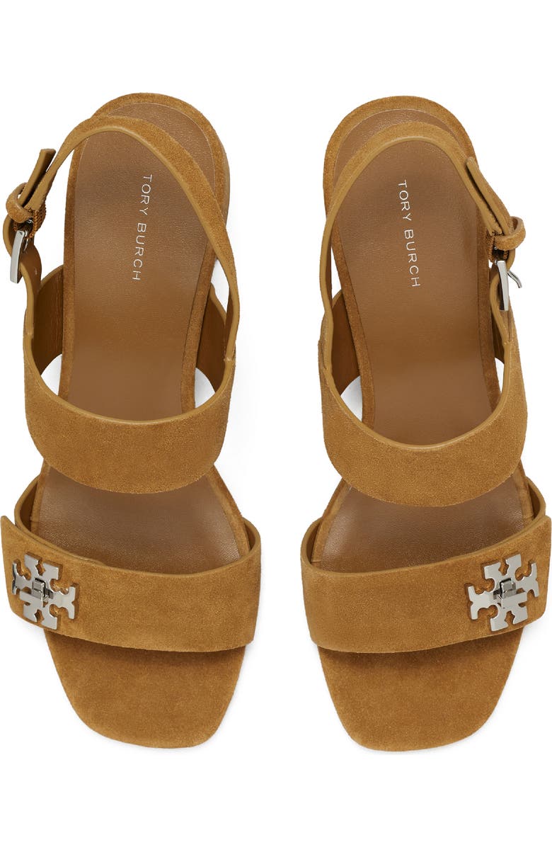 Tory Burch Turnlock Block Heel Slingback Slide Sandal, Alternate, color, Wild Tabacco