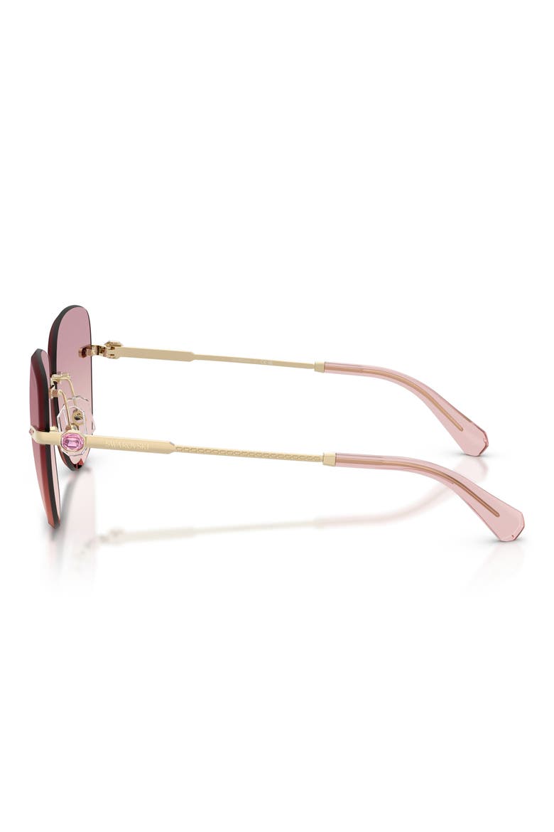 58mm Gradient Square Sunglasses, Alternate, color, PALE GOLD / BROWN DARK VIOLET