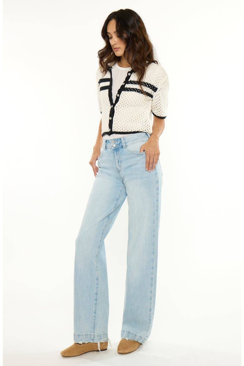 Beth Essentials High Rise Wide Flare Jeans, Alternate, color, Light Wash