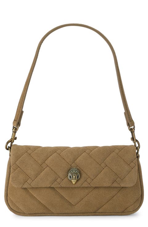 Pickle Quilted Suede Shoulder Bag