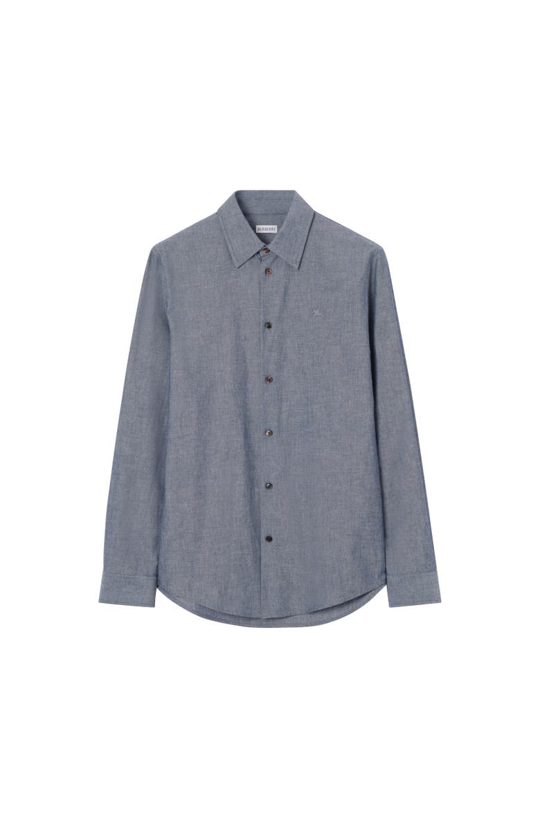 Burberry Regular Fit Cotton Blend Shirt, Alternate, color, Bright Navy