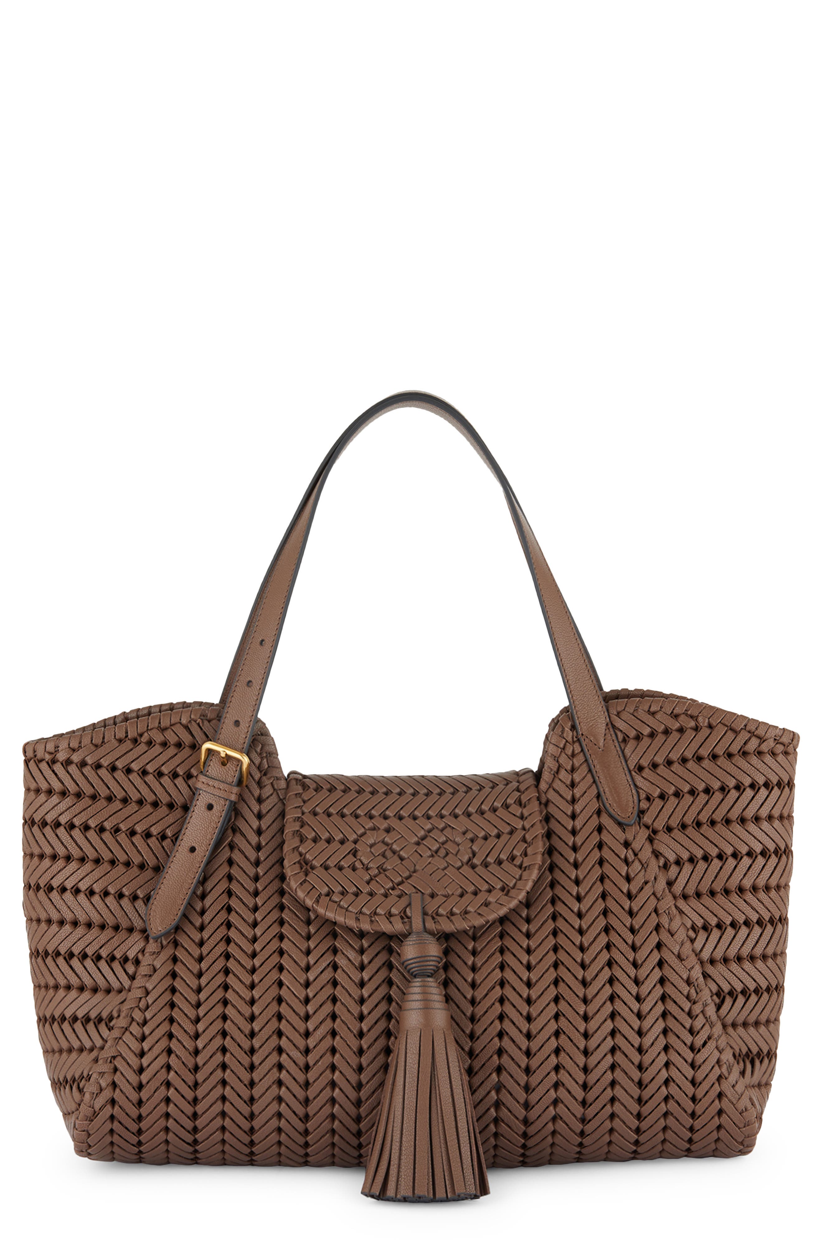 Anya Hindmarch The Neeson Tassel Woven Leather Tote, Main, color, 