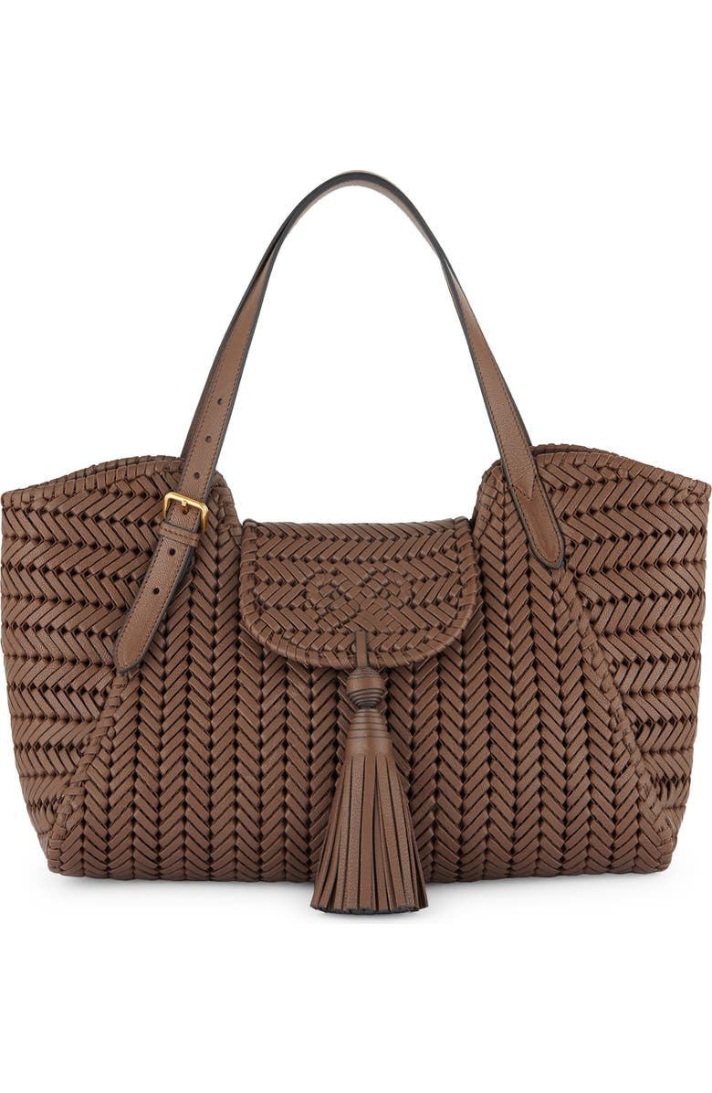 Anya Hindmarch The Neeson Tassel Woven Leather Tote, Main, color,