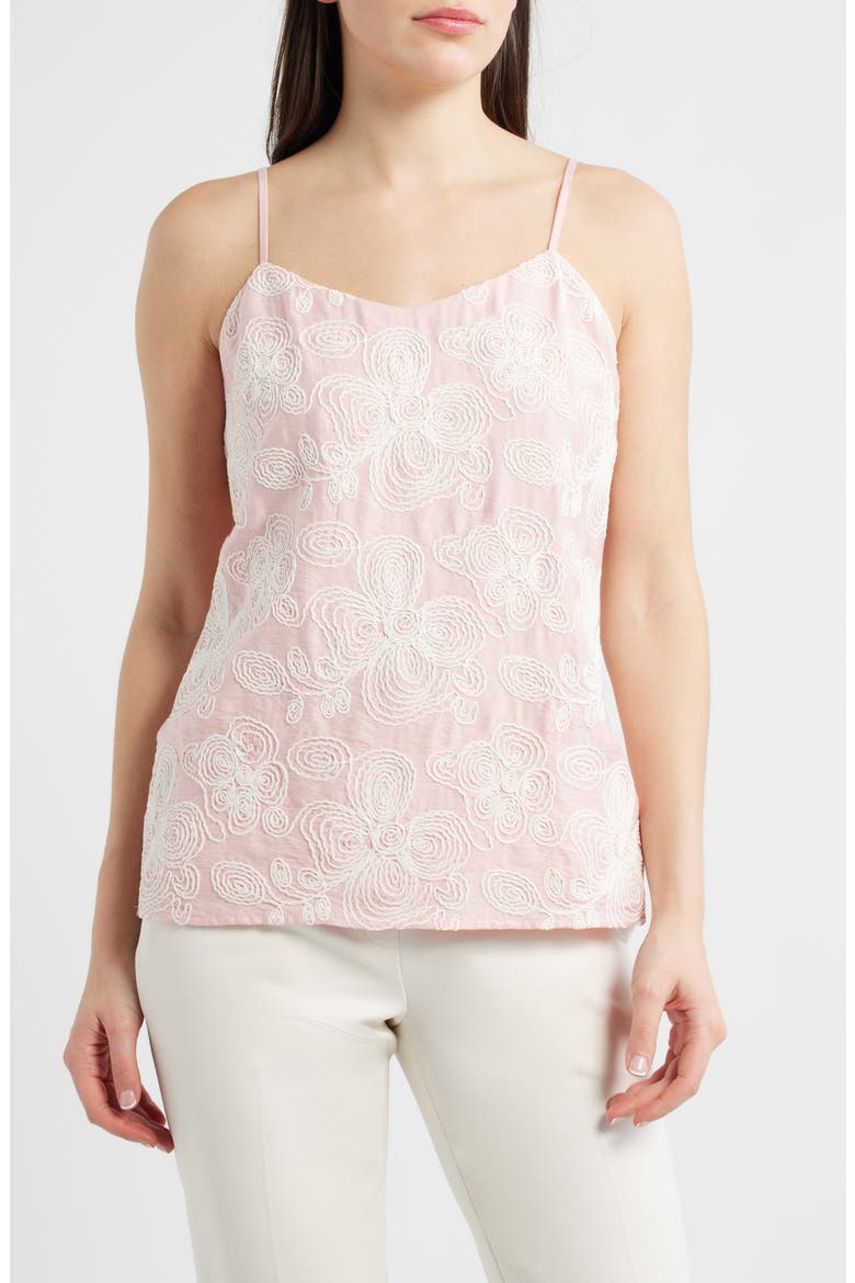 Floral Embroidered Camisole, Main, color, ROSE WATER/WHITE DOVE