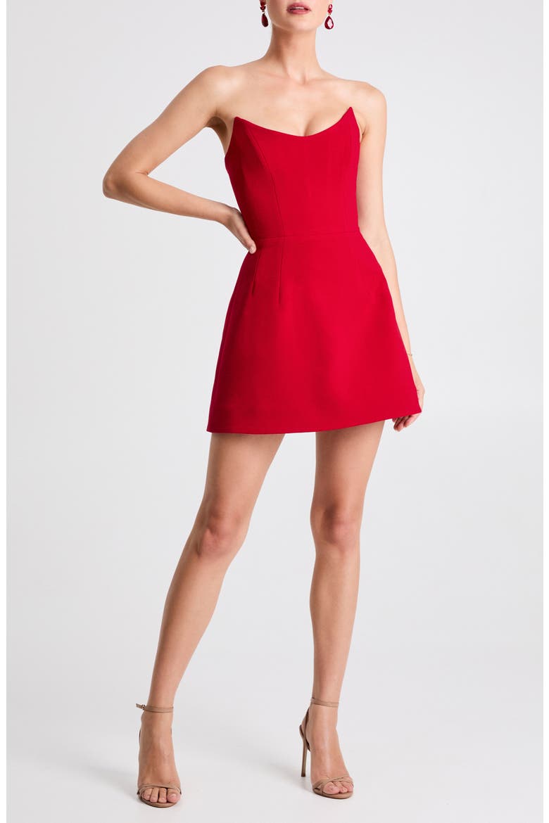Eliza Fit & Flare Minidress, Main, color, RED