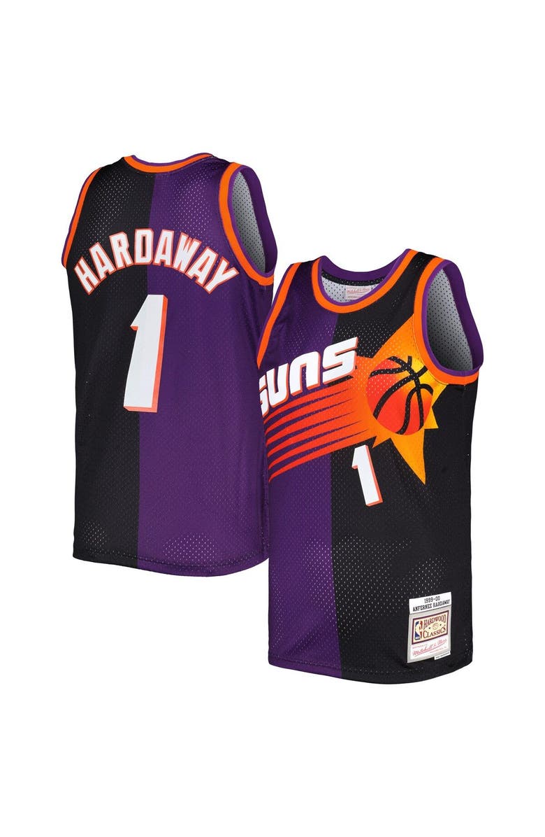 Mitchell & Ness Men's Mitchell & Ness Penny Hardaway Purple/Black Phoenix Suns Hardwood Classics 1999/00 Split Swingman Jersey, Main, color, 