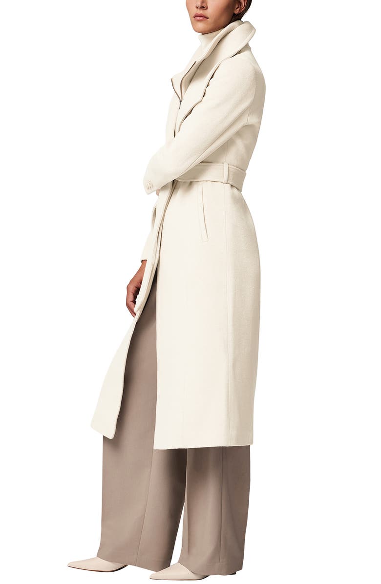 Soia & Kyo Ilana Bib Detail Wool Blend Trench Coat, Alternate, color, Powder