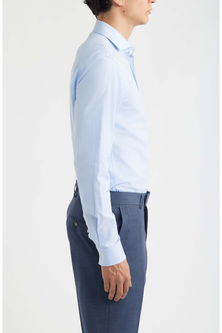 Hank Slim Fit Solid Cotton Dress Shirt, Alternate, color, LIGHT PASTEL BLUE