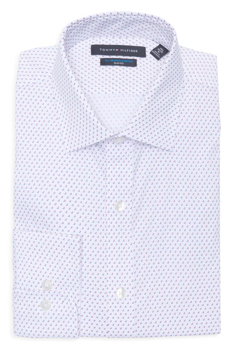 All Season Slim Fit Dress Shirt, Alternate, color, CRIMSON