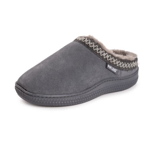 Muk Luks Jordi Genuine Suede Clog Slipper In Gray