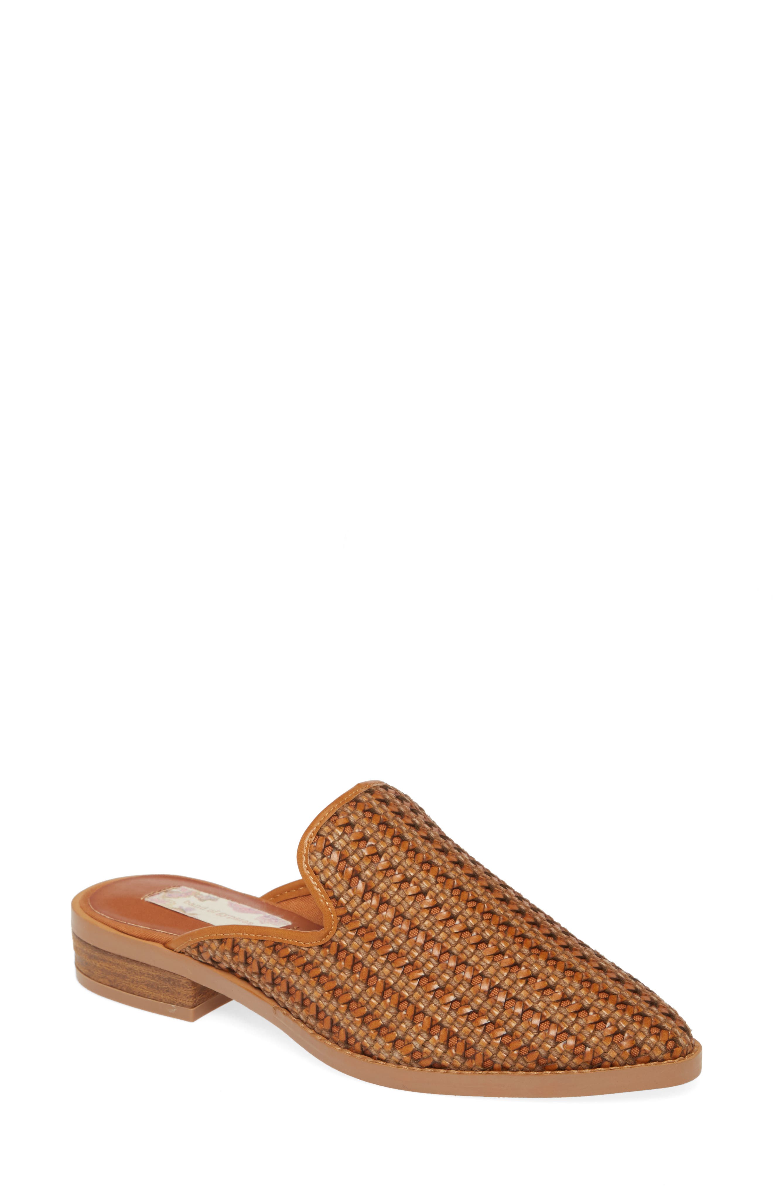Band of Gypsies Skipper Woven Loafer Mule, Main, color, COGNAC WOVEN VEGAN LEATHER
