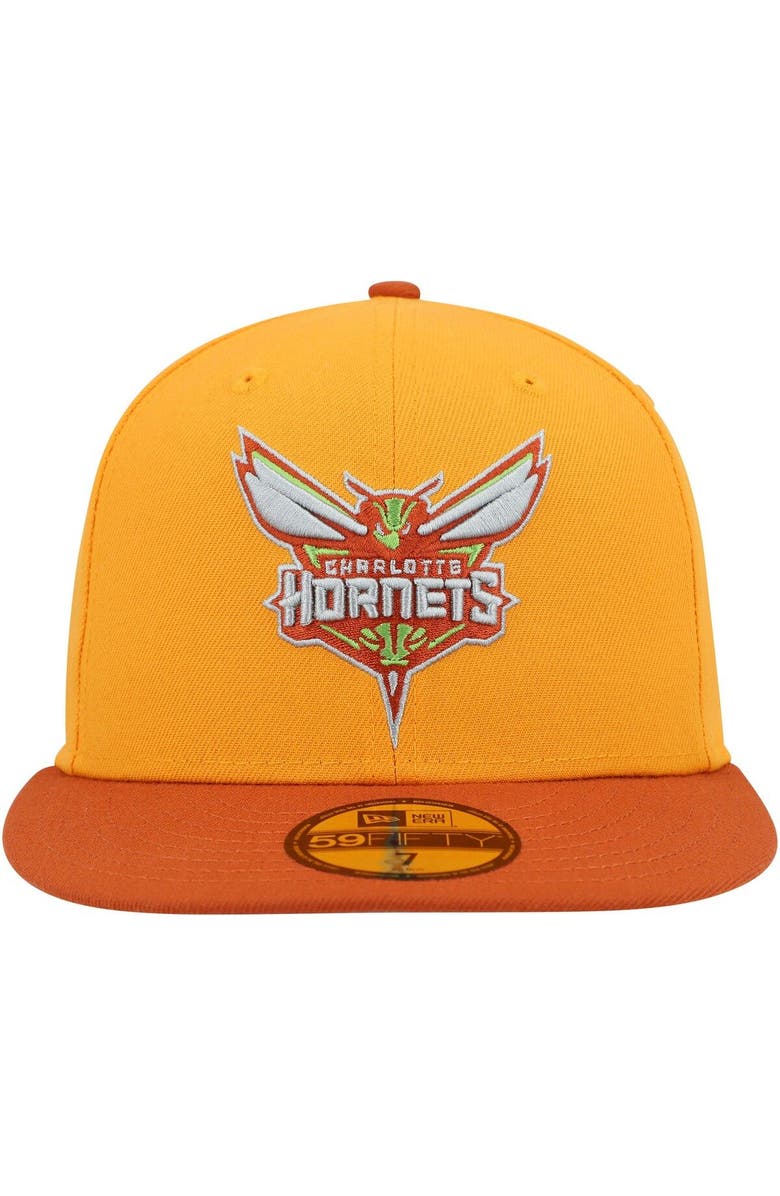 New Era Men's New Era  Gold/Rust Charlotte Hornets 59FIFTY Fitted Hat, Alternate, color, 