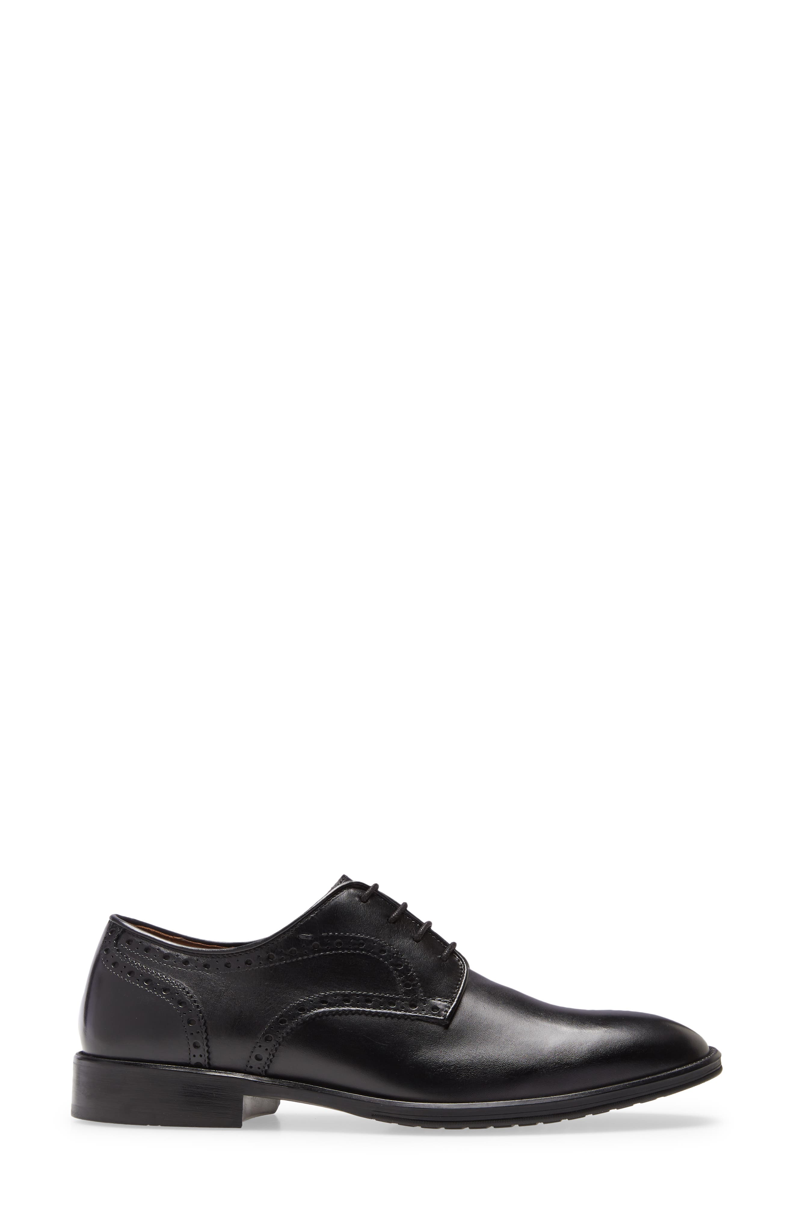 Johnston & Murphy Henrick Plain Toe Derby, Alternate, color, Black