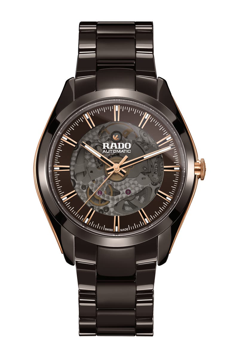 RADO HyperChrome Exhibition Automatic Ceramic Bracelet Watch, 42mm, Main, color, 