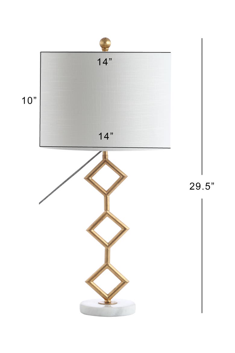 Diamante 29.5" Modern Gilt Metal with Marble Base LED Table Lamp, Gold/White, Alternate, color, Gold Leaf/White
