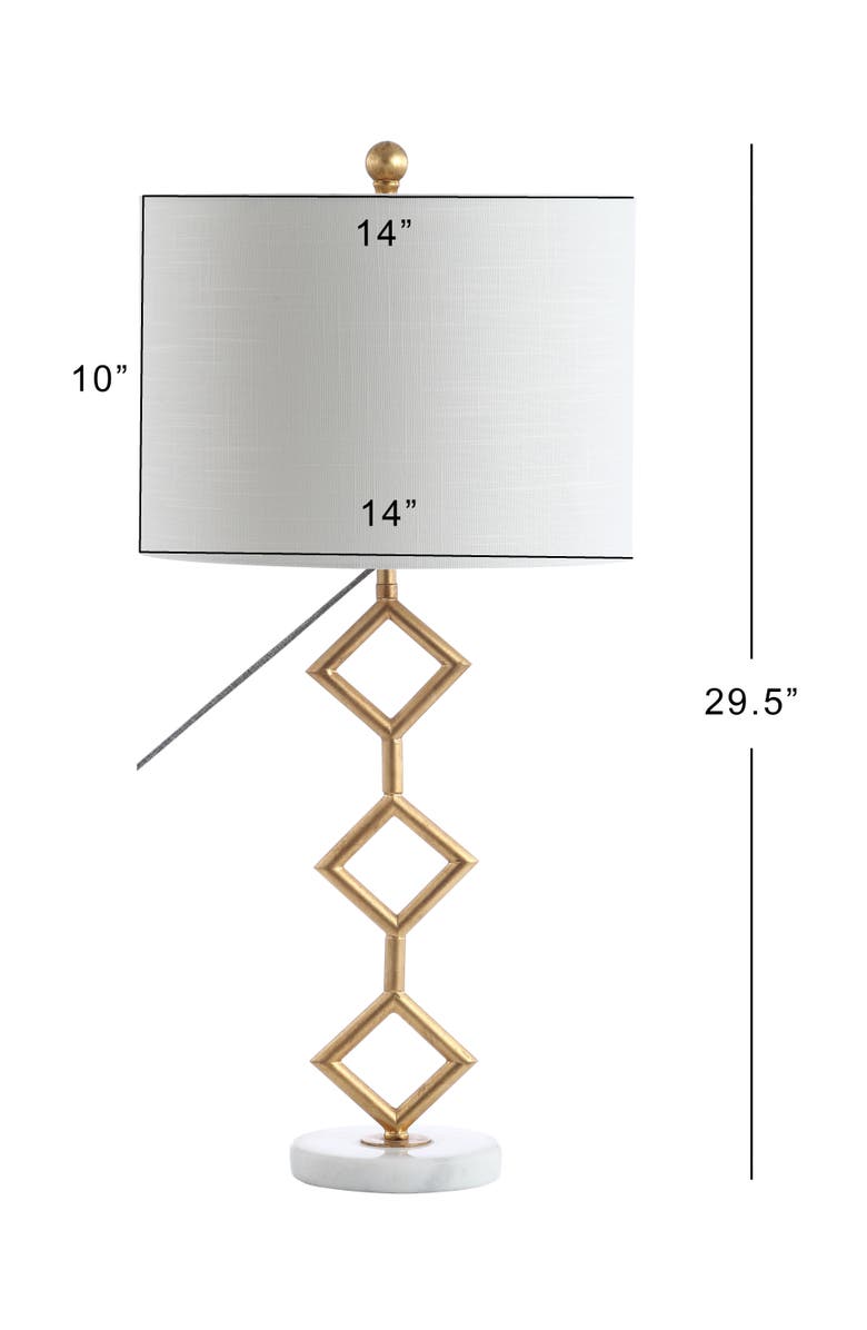 JONATHAN Y Diamante 29.5" Modern Gilt Metal with Marble Base LED Table Lamp, Gold/White, Alternate, color, Gold Leaf/White