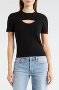 WISHLIST Cutout Short Sleeve Knit Top