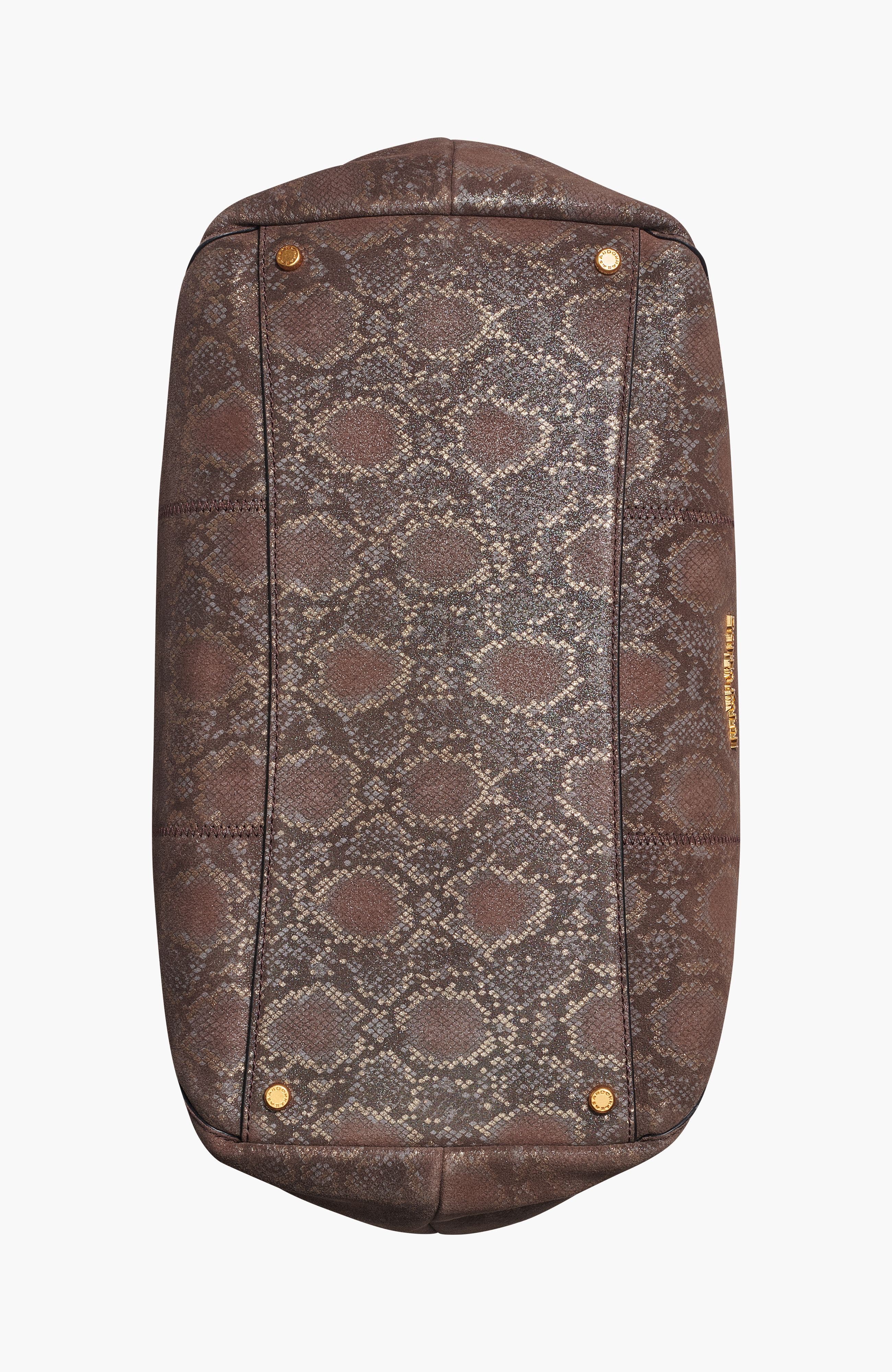 Donna Karan New York Glenwood Python Suede Shoulder, Alternate, color, Brown Multi