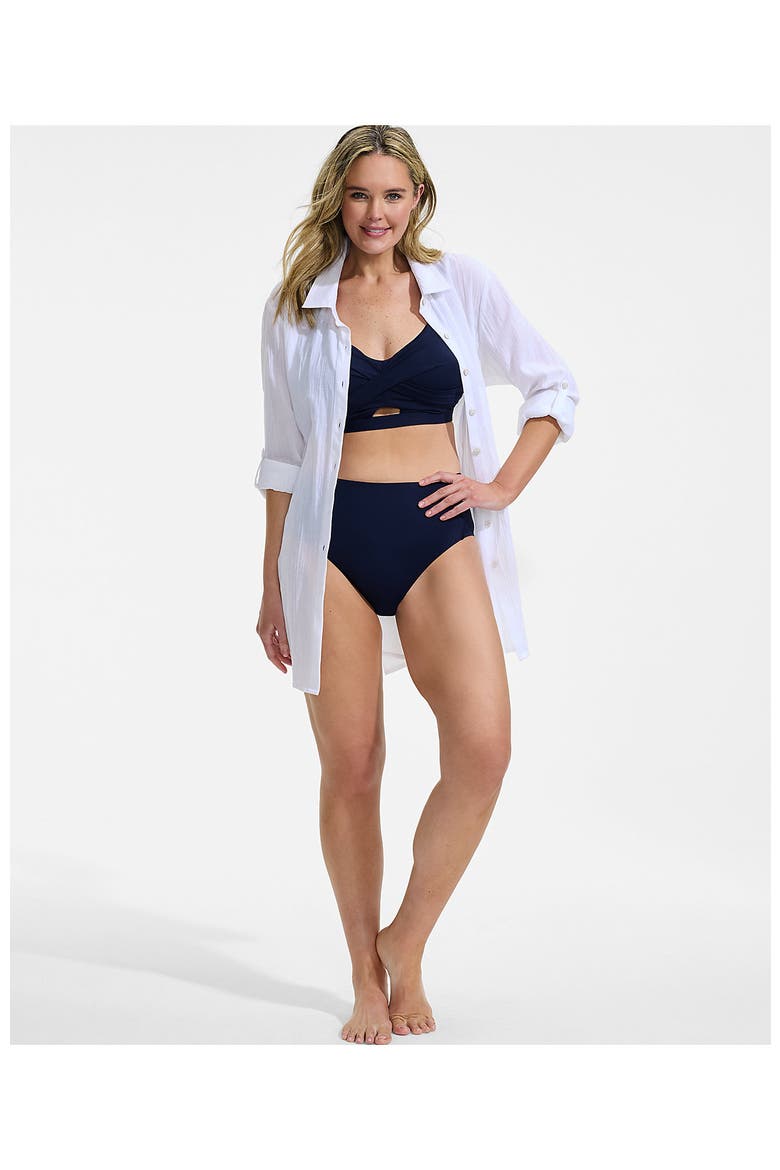 Plus Size Twist Front Bikini Top, Alternate, color, Deep Sea Navy