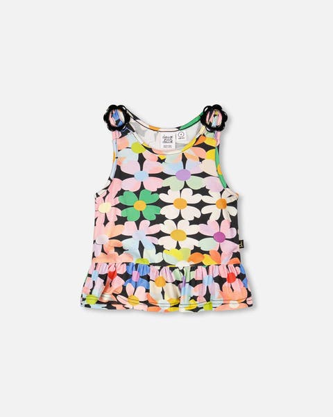 Sleeveless Jersey Flowers Tank Top (Toddler, Little Kid & Big Kid)