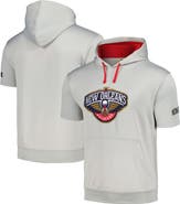 FANATICS Men's Fanatics Branded Silver/Red New Orleans Pelicans Short Sleeve Pullover Hoodie
