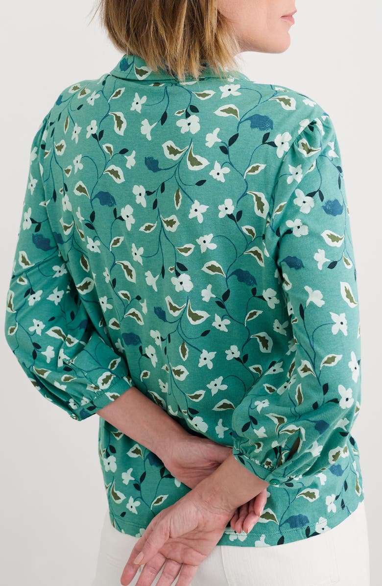 Seasalt Cornwall Embrace Floral Button-Up Shirt, Alternate, color, Chalk Flower Sage Leaf