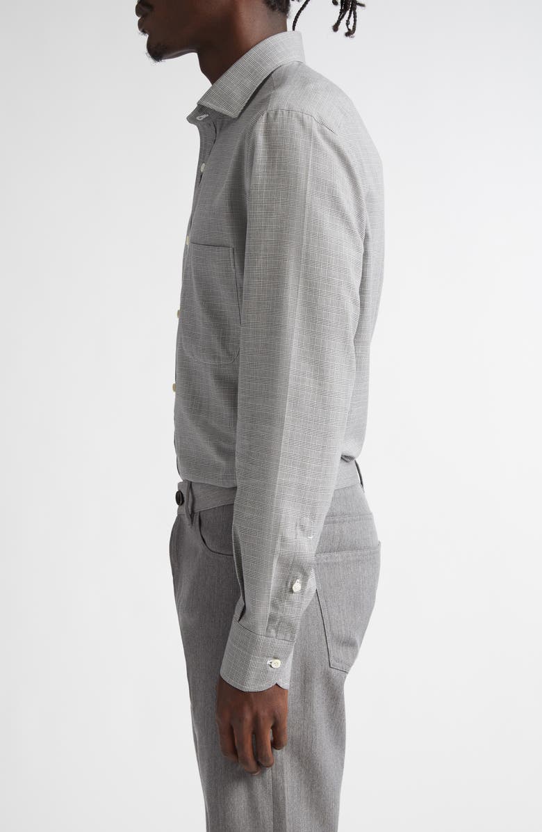 ISAIA Cotton & Cashmere Button-Up Shirt, Alternate, color, Light Grey