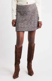 Treasure & Bond Herrringbone Tweed Wrap Miniskirt