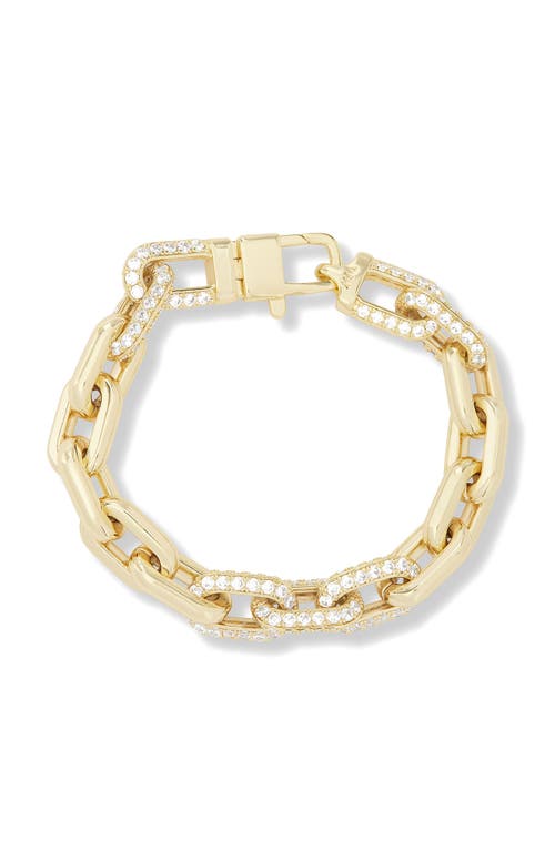 Melinda Maria Frankie Pavé Cubic Zirconia Link Bracelet In Goldhite