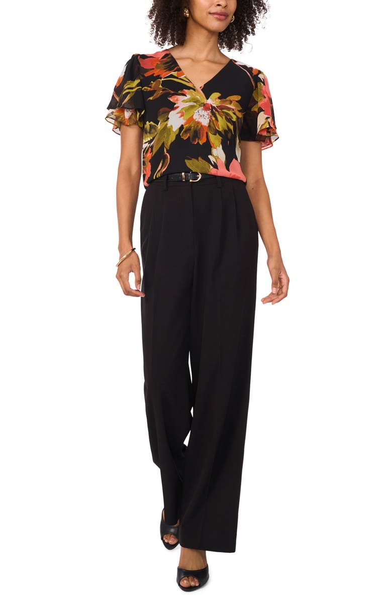 Vince Camuto Floral Tulip Sleeve Top, Alternate, color, 