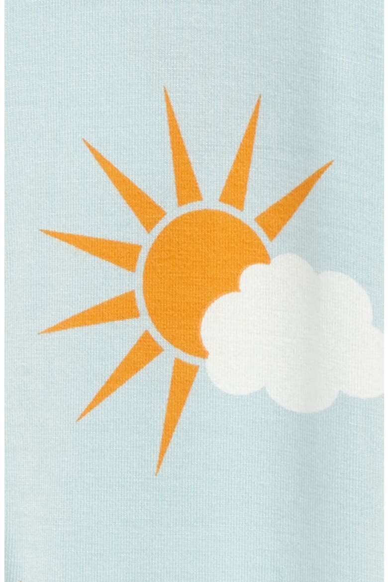 Sky Print Jersey Footie, Alternate, color, SPRING SKY