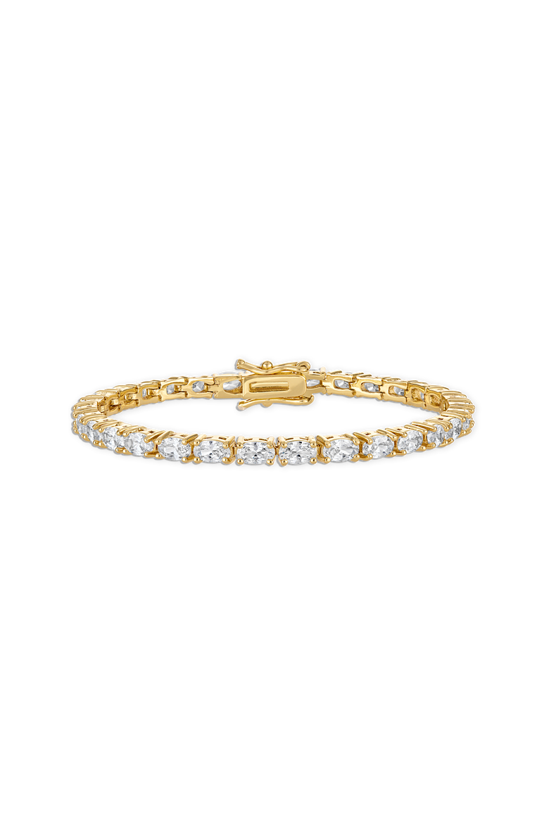 Oval Tennis Bracelet, Main, color, Yellow Gold
