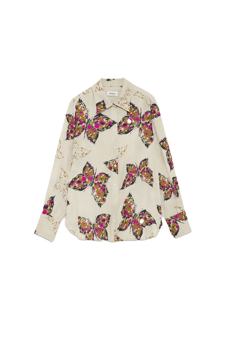 Viscose Printed Shirt, Alternate, color, White