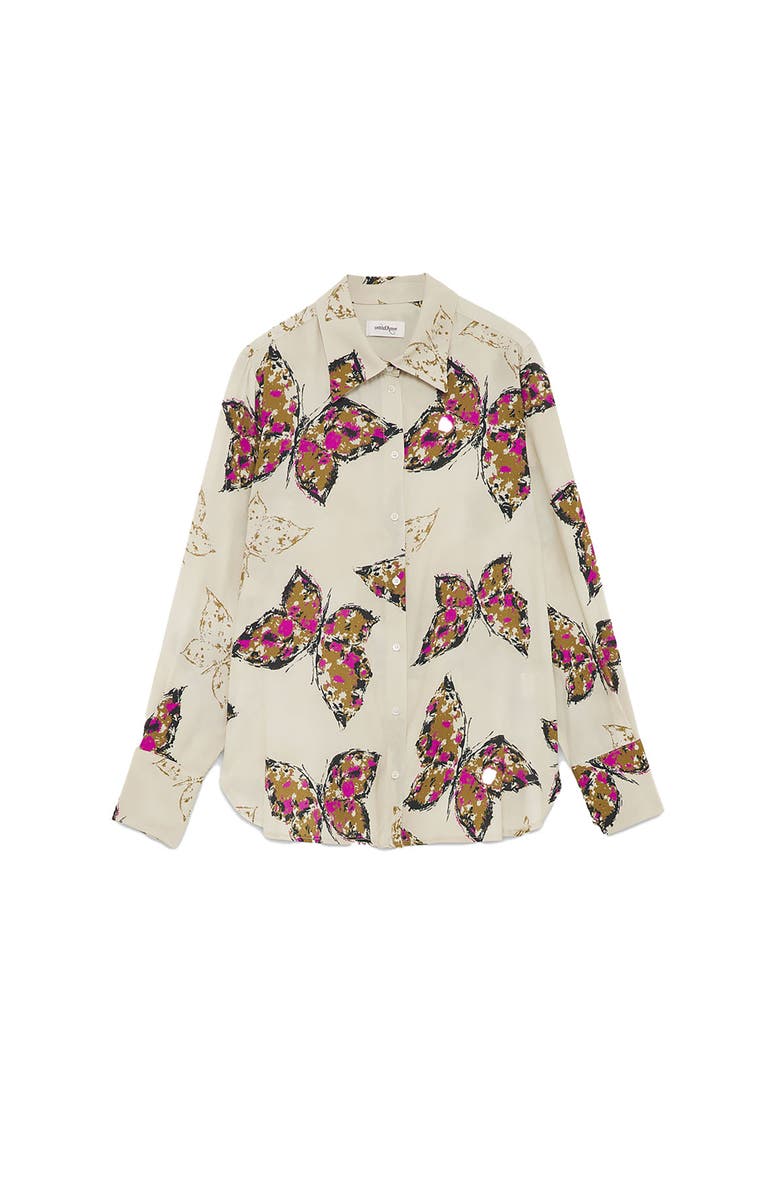 ottod'Ame Viscose Printed Shirt, Alternate, color, White