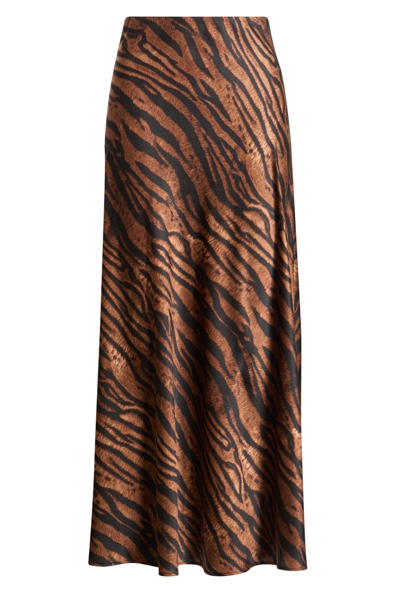 Print Pull-On Bias Flared Skirt, Alternate, color, ANNE BLACK/ BROWN MULTI