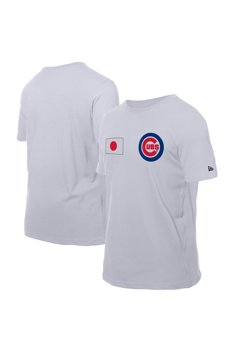 Men's New Era White Chicago Cubs Japanese Flag T-Shirt, Main, color, White